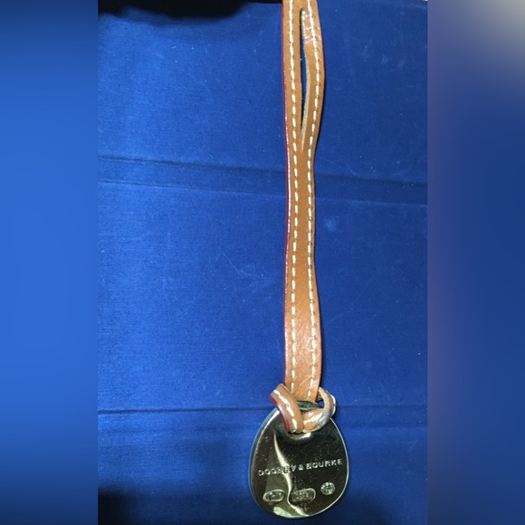 DOONEY & BOURKE GOLD BLUE DUCK WHISKEY BROWN LEATHER KEY FOB BAG CHARM KEYCHAIN - Picture 6 of 6